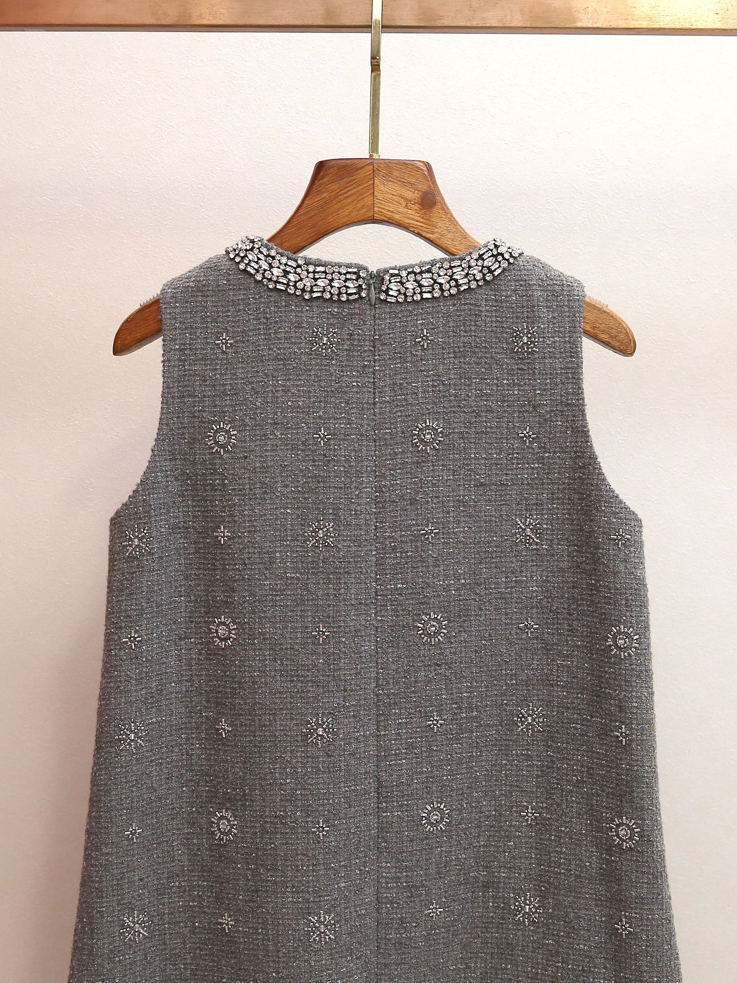 13ab2fa3a1e184ebeb76064e9f9a4df5.jpg Fashionslee Women Hasana Grey Sleeveless Diamante Mini Dress