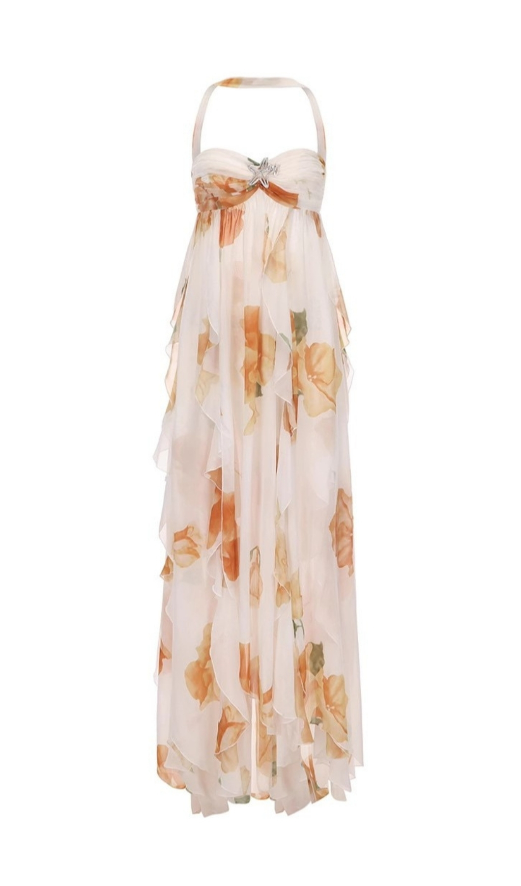 Fashionslee Women Emely Floral Printed Backless Maxi Dress