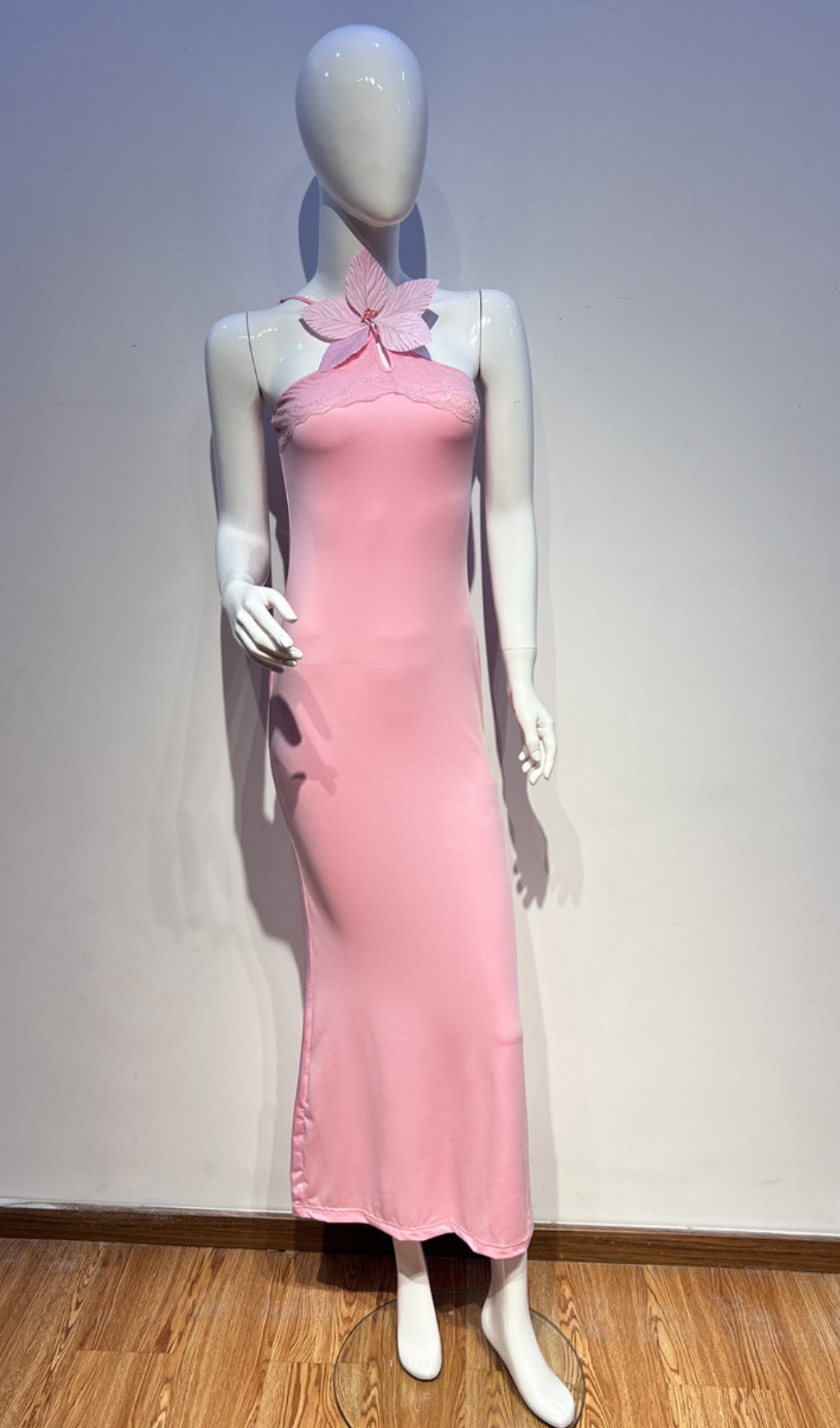 Fashionslee Women Carew Pink Lace Flower Maxi Dress