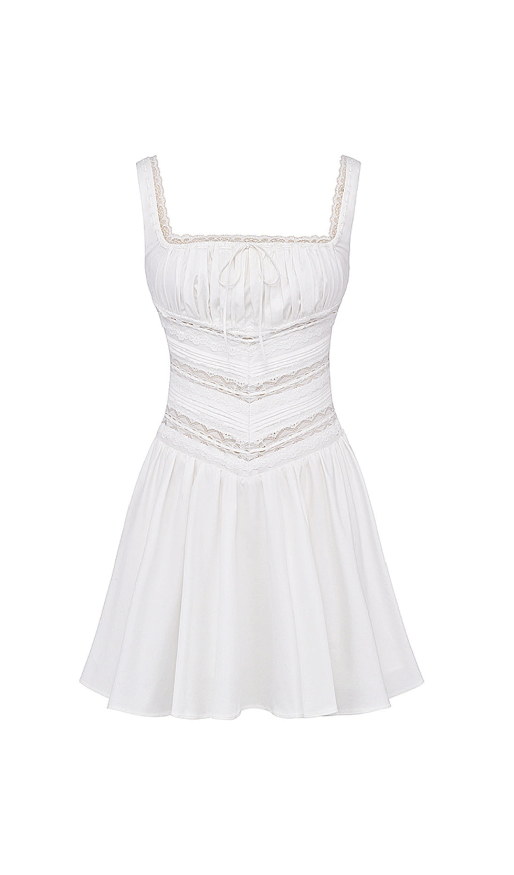 13f50f2d3ee8d453e7923476e4e5e448.jpeg Fashionslee Women White Lace Trim Mini Dress