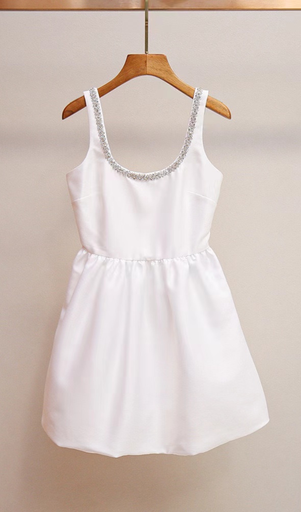 Fashionslee Women Brodie White Diamante Mini Dress