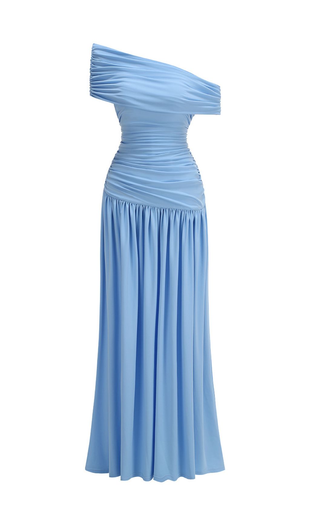 14071a7d4c2cb0eaf34b3d0a96c74e45.jpg Fashionslee Women Josefa Blue Ruched Maxi Dress