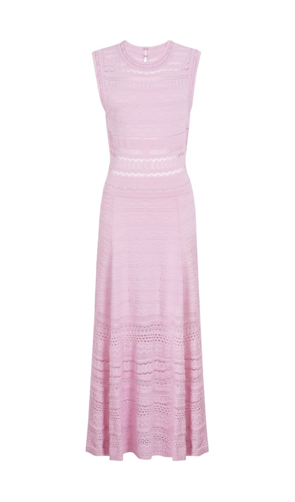 Fashionslee Women Kiana Pink Sleeveless Knit Midi Dress