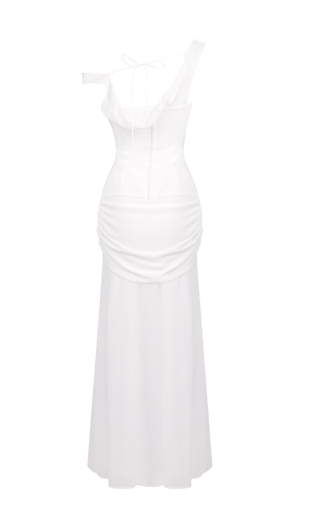 Fashionslee Women Istas White Corset Maxi Dress