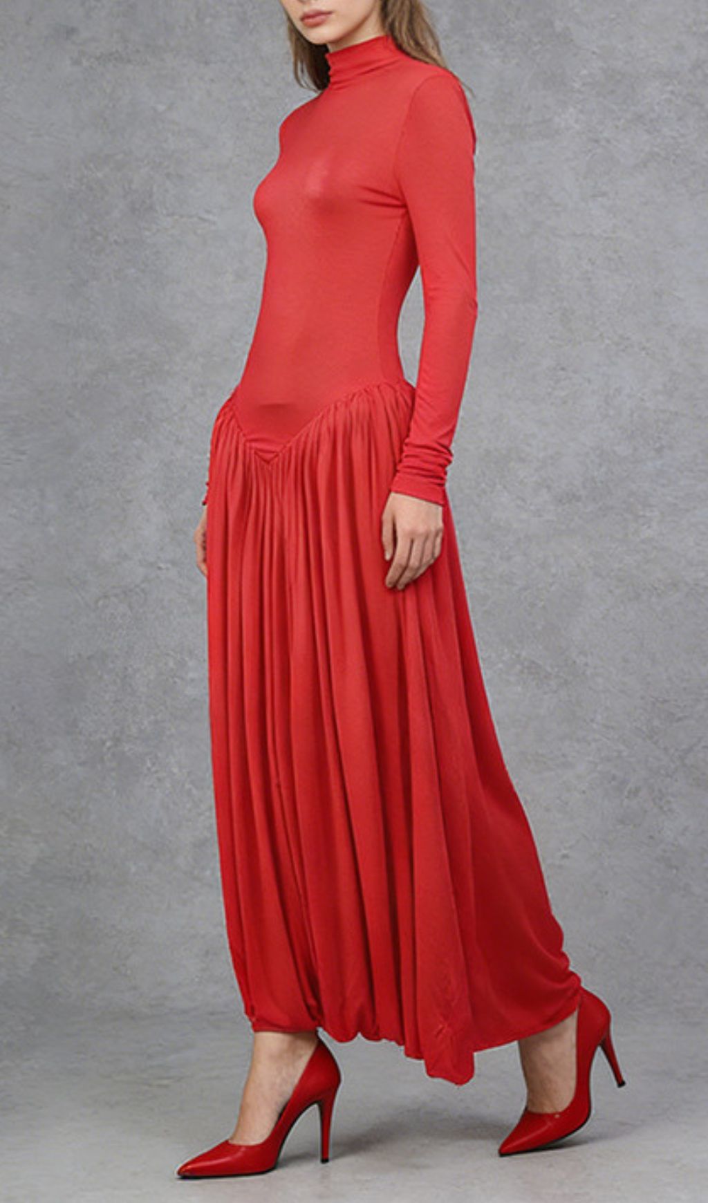 Fashionslee Women Javon Red Long Sleeve Maxi Dress