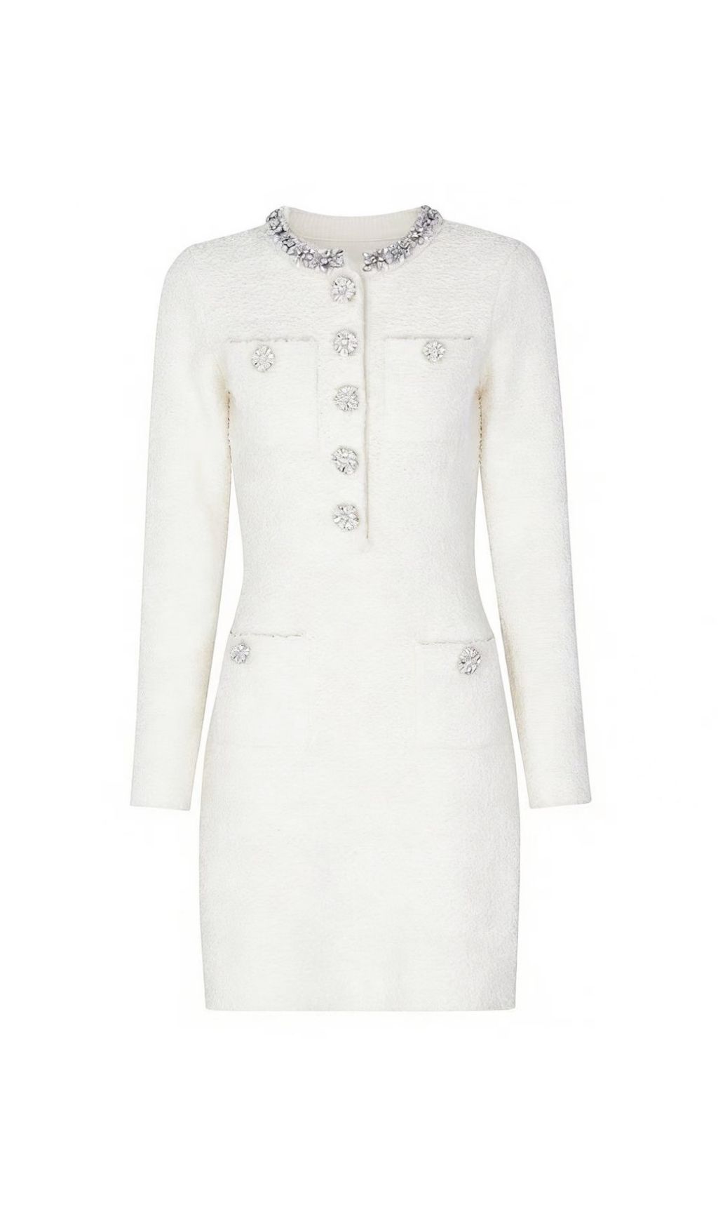1438eb4b71d646ae6121941de5799145.jpg Fashionslee Women Karsyn Diamante Knit Long Sleeve Mini Dress