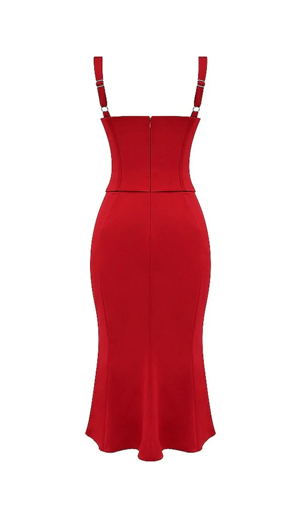 1451845136330f8c5ceb5b98fd63e985.jpeg Fashionslee Women Red Lace Up Corset Midi Dress