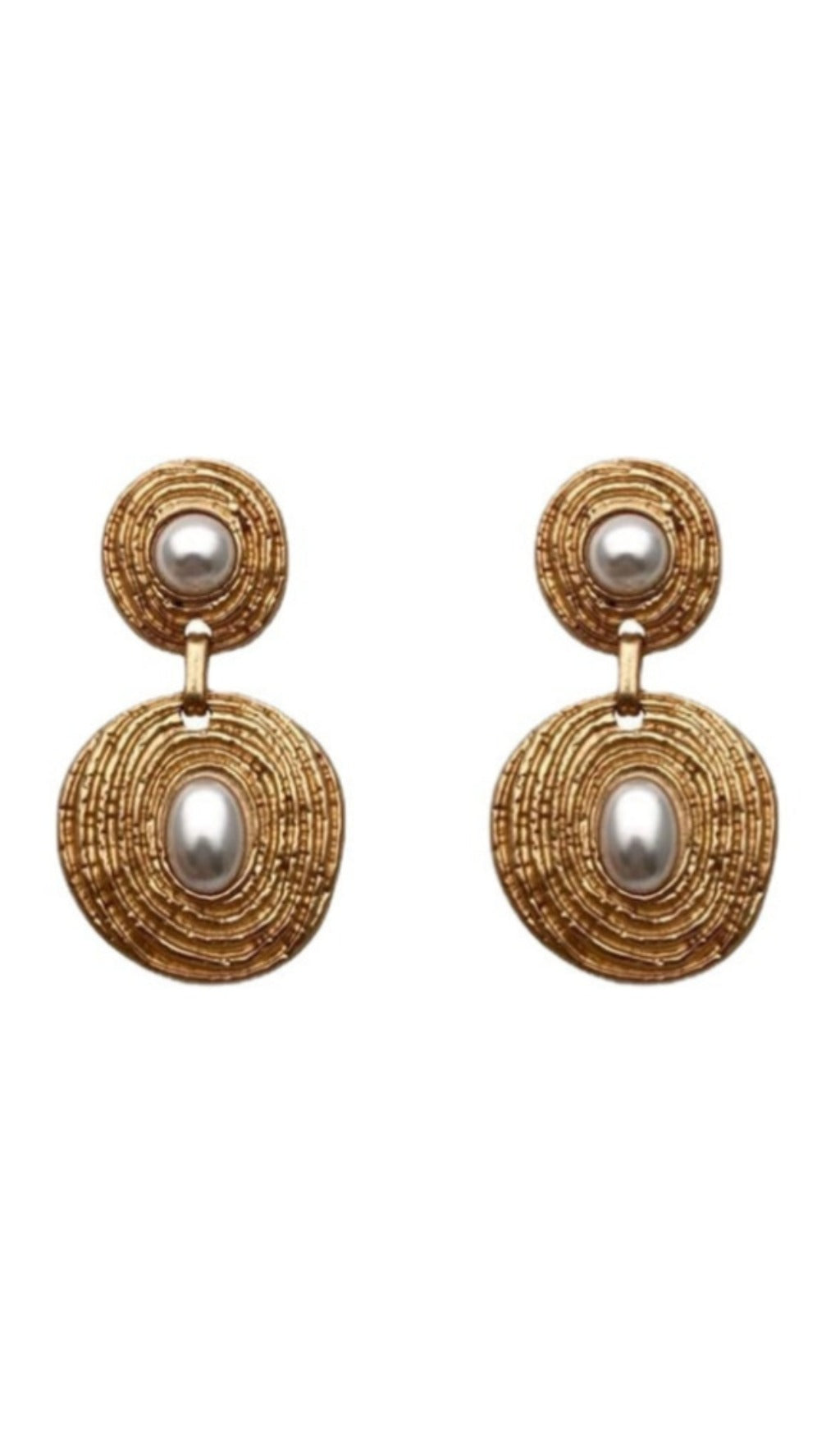Fashionslee Women Spiral Circle Pearl Earrings