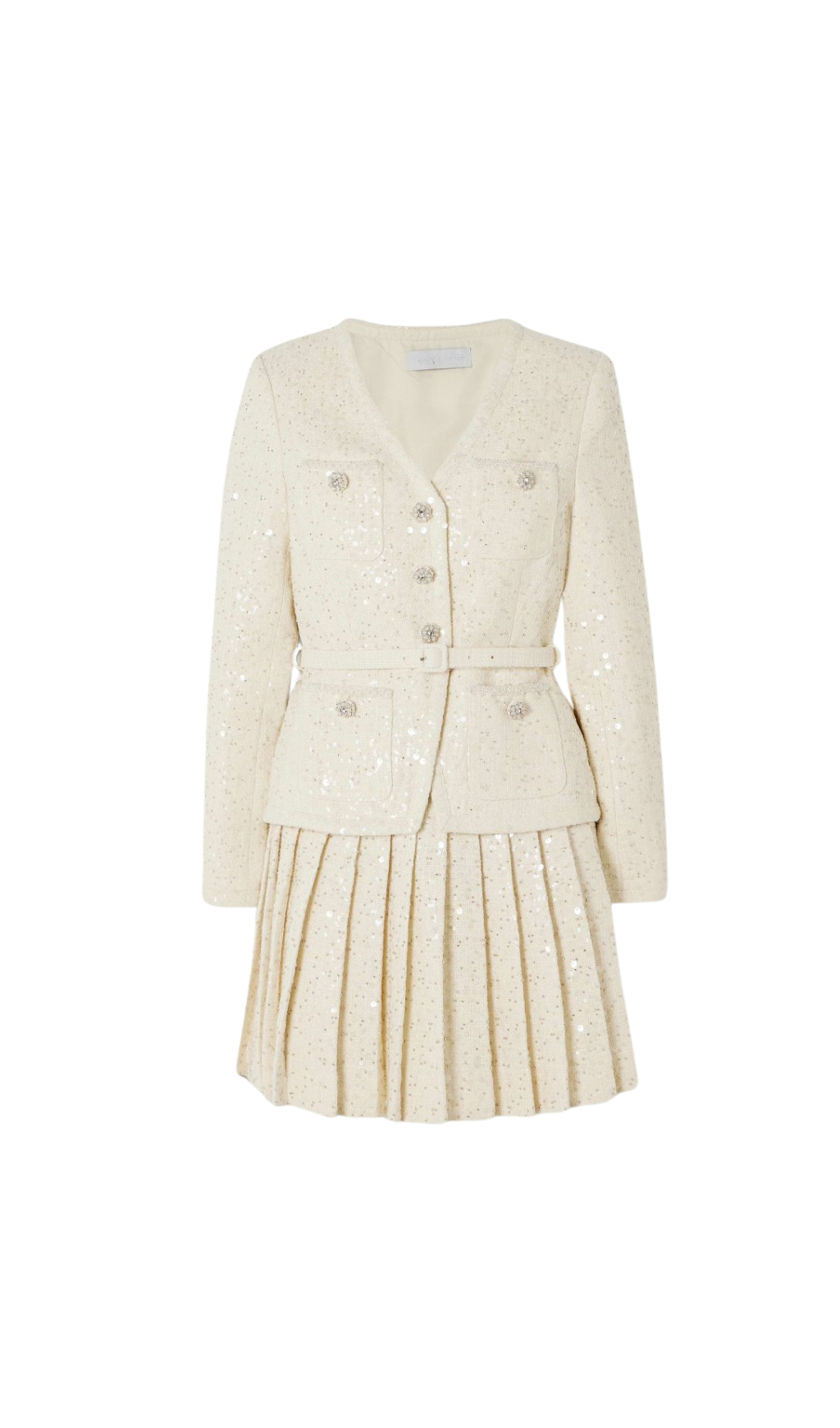 148f797080265f8ee21cc6287e4b10cf.png Fashionslee Women Azhar Cream Sequin Mini Dress