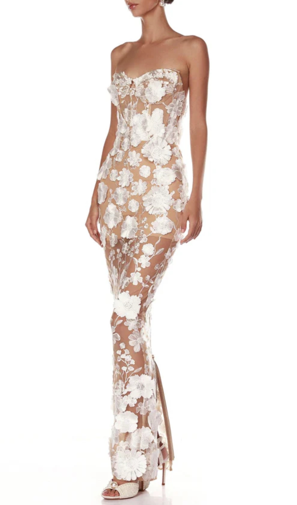 14c82941dbdd9490ae03c6e261a693fe.jpg Fashionslee Women Decla White Strapless Flower Maxi Dress