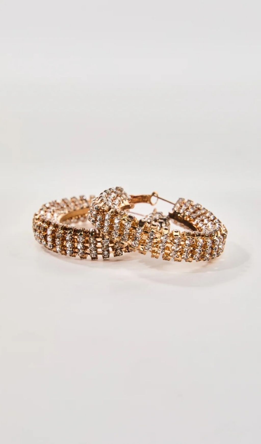 Fashionslee Women Oexryn Rhinestone Hoop Earrings In Gold