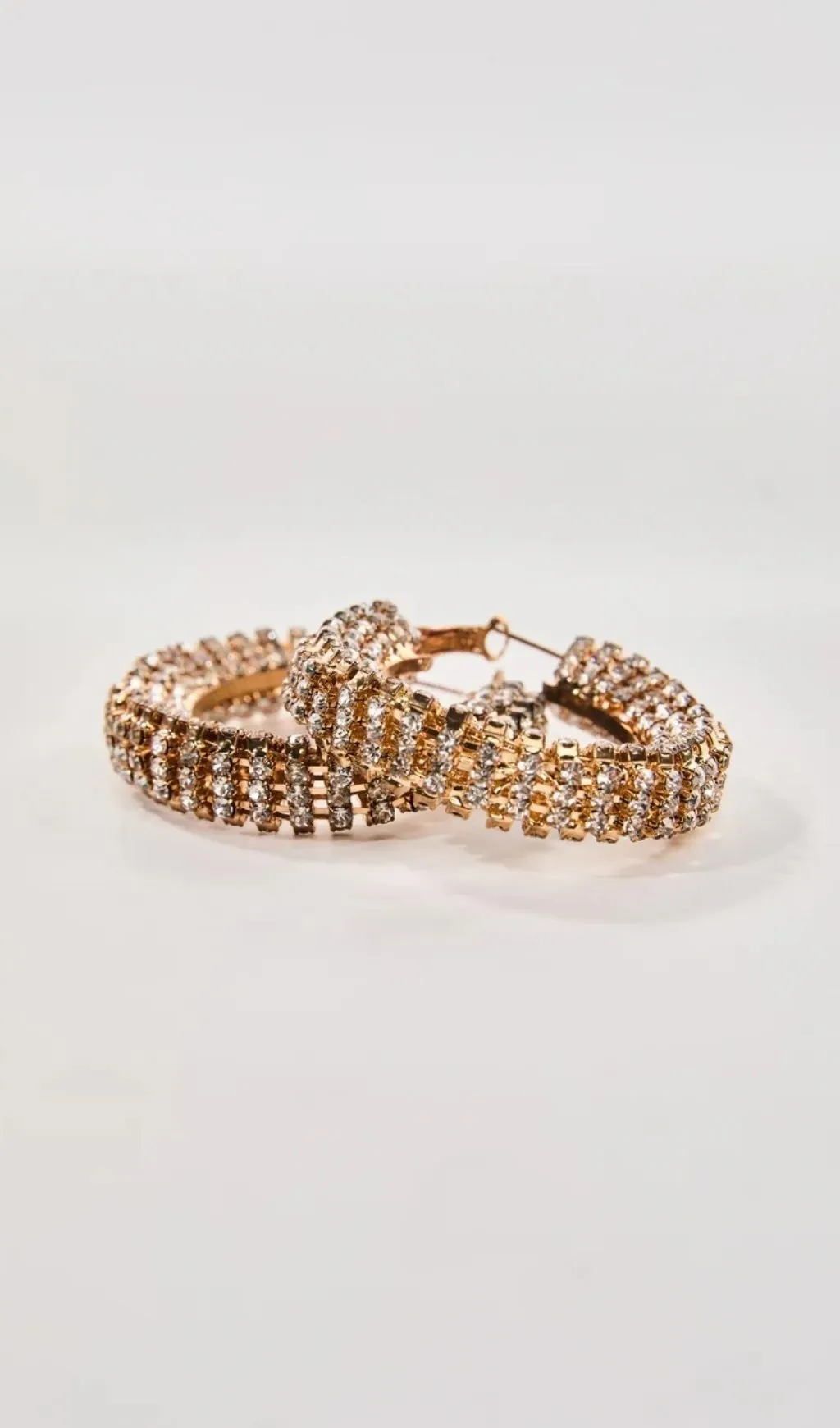 TRENDING GOLD RHINESTONE HOOP EARRINGS - OWNCI TRENDING GOLD RHINESTONE HOOP EARRINGS - OWNCI