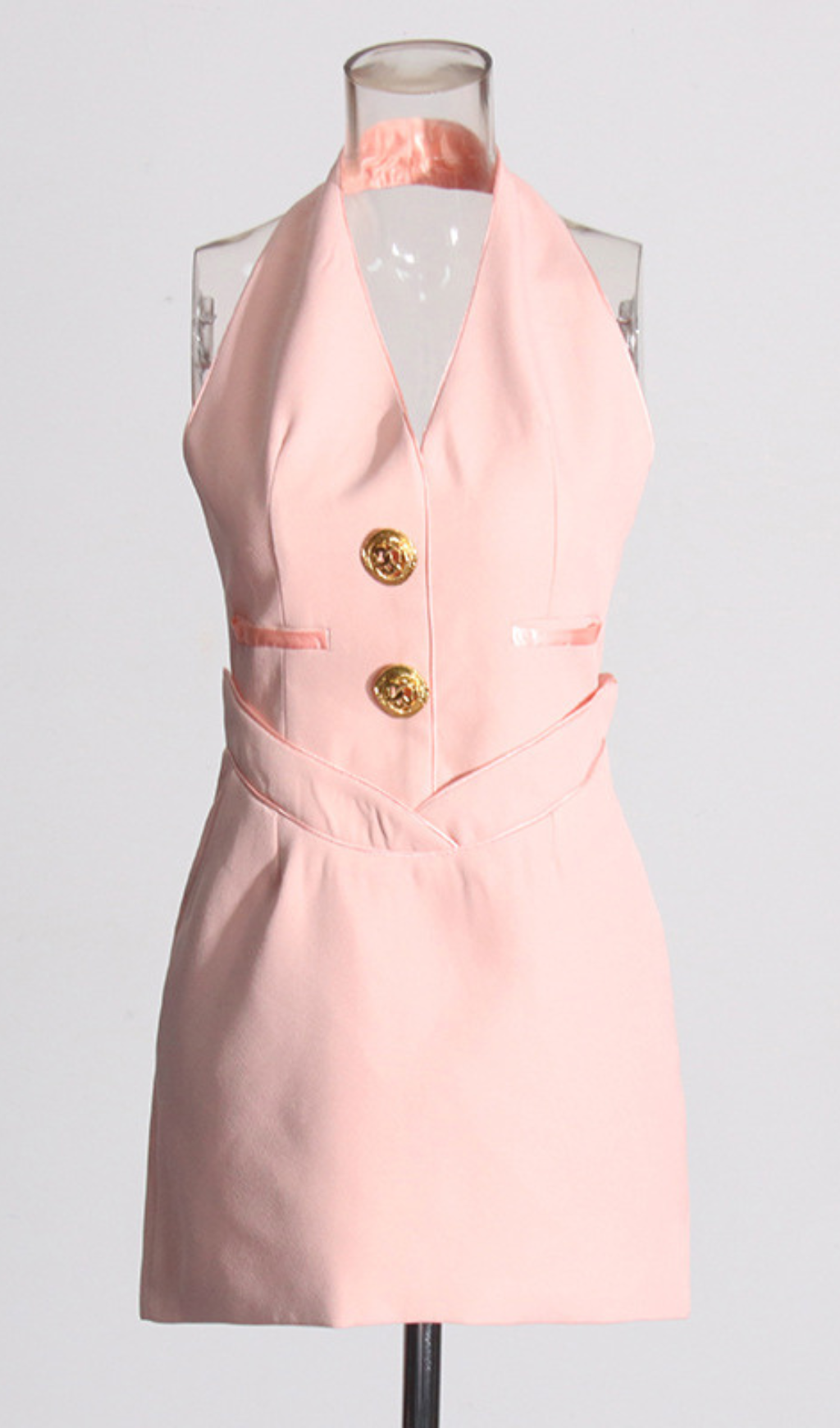 14d31d5557ab6e99fdca8505b581ce25.png Fashionslee Women Gwydion Halter Button Mini Dress
