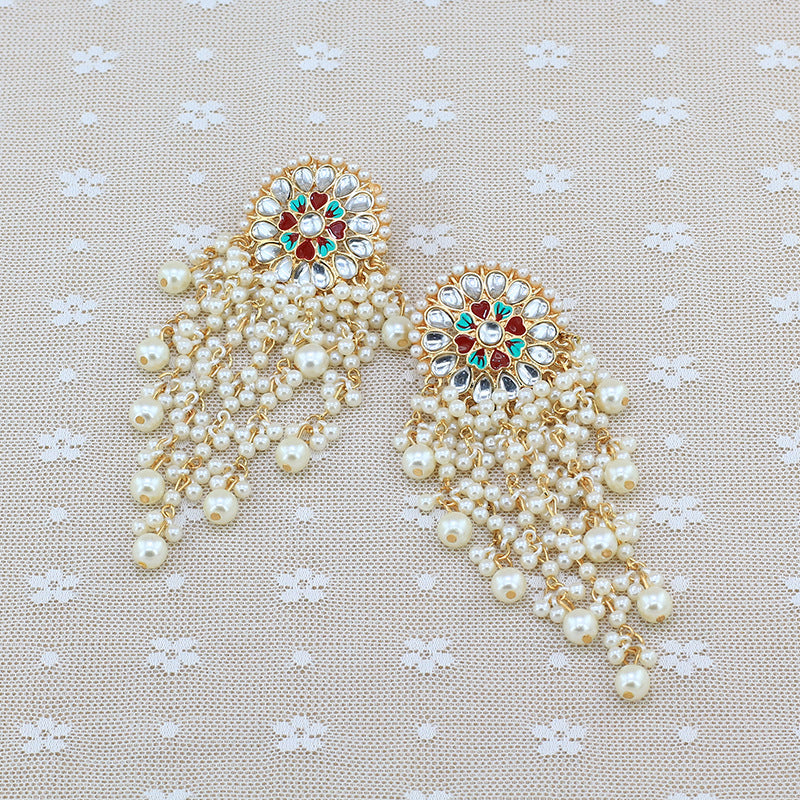 14df3d48ee5c4a41040885f9d38fc5d4.jpeg Fashionslee Women Pearl Fringe Earrings