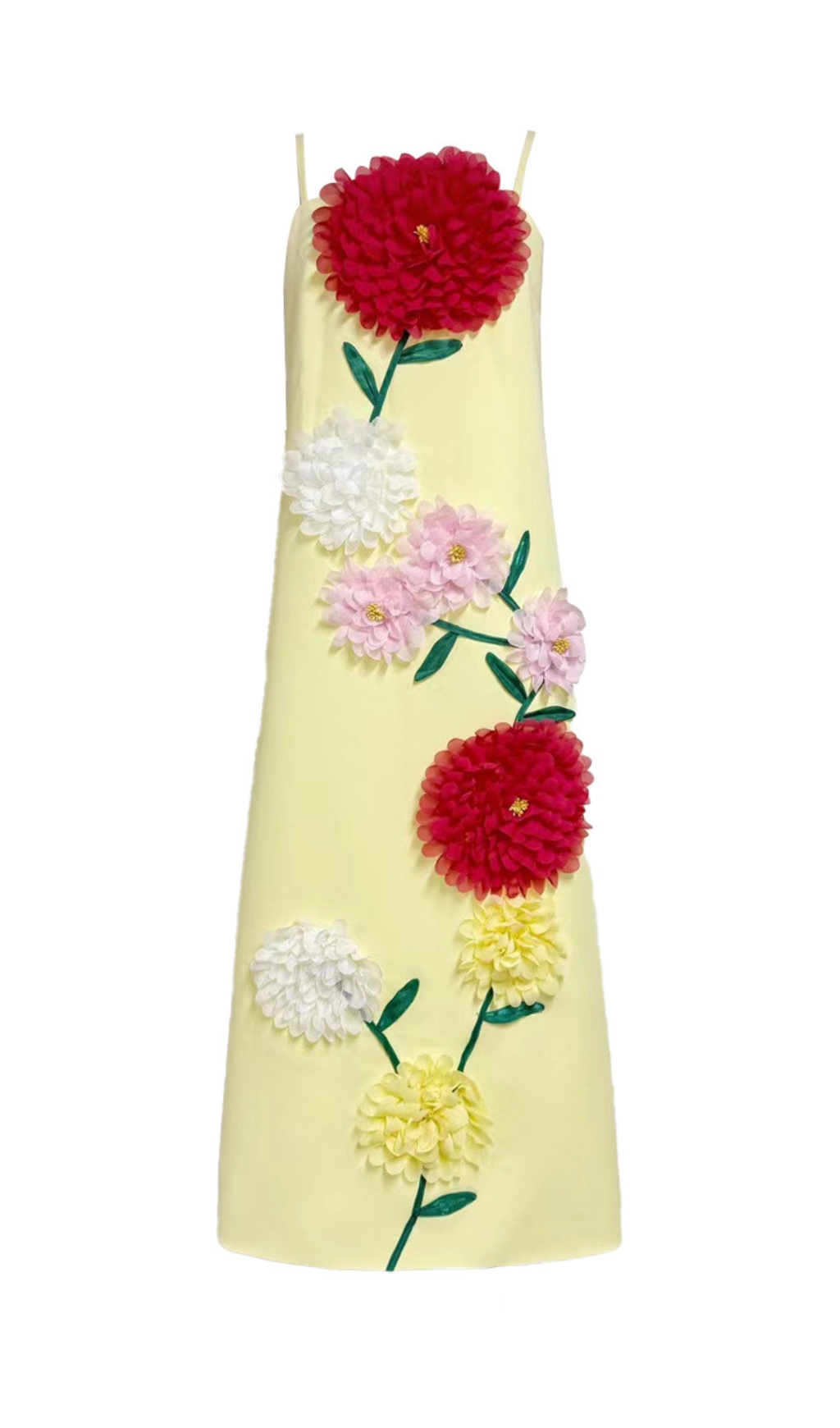Fashionslee Women Erica Yellow Strappy Flower Maxi Dress