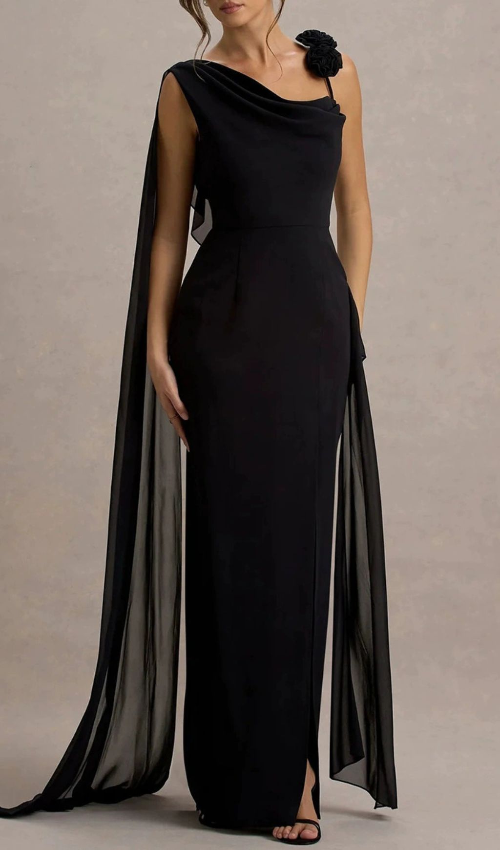 AESTHETIC BLACK FLOWER MESH MAXI DRESS - OWNCI AESTHETIC BLACK FLOWER MESH MAXI DRESS - OWNCI