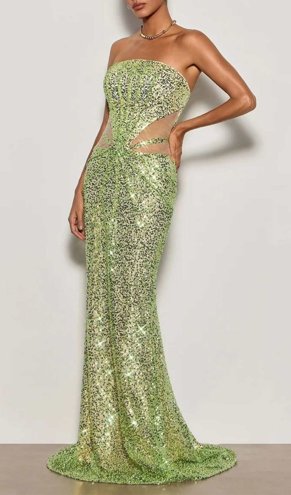 15345ac656e3bd699eac731cbd37f881.jpg Fashionslee Women Cytheria Strapless Sequin Maxi Dress