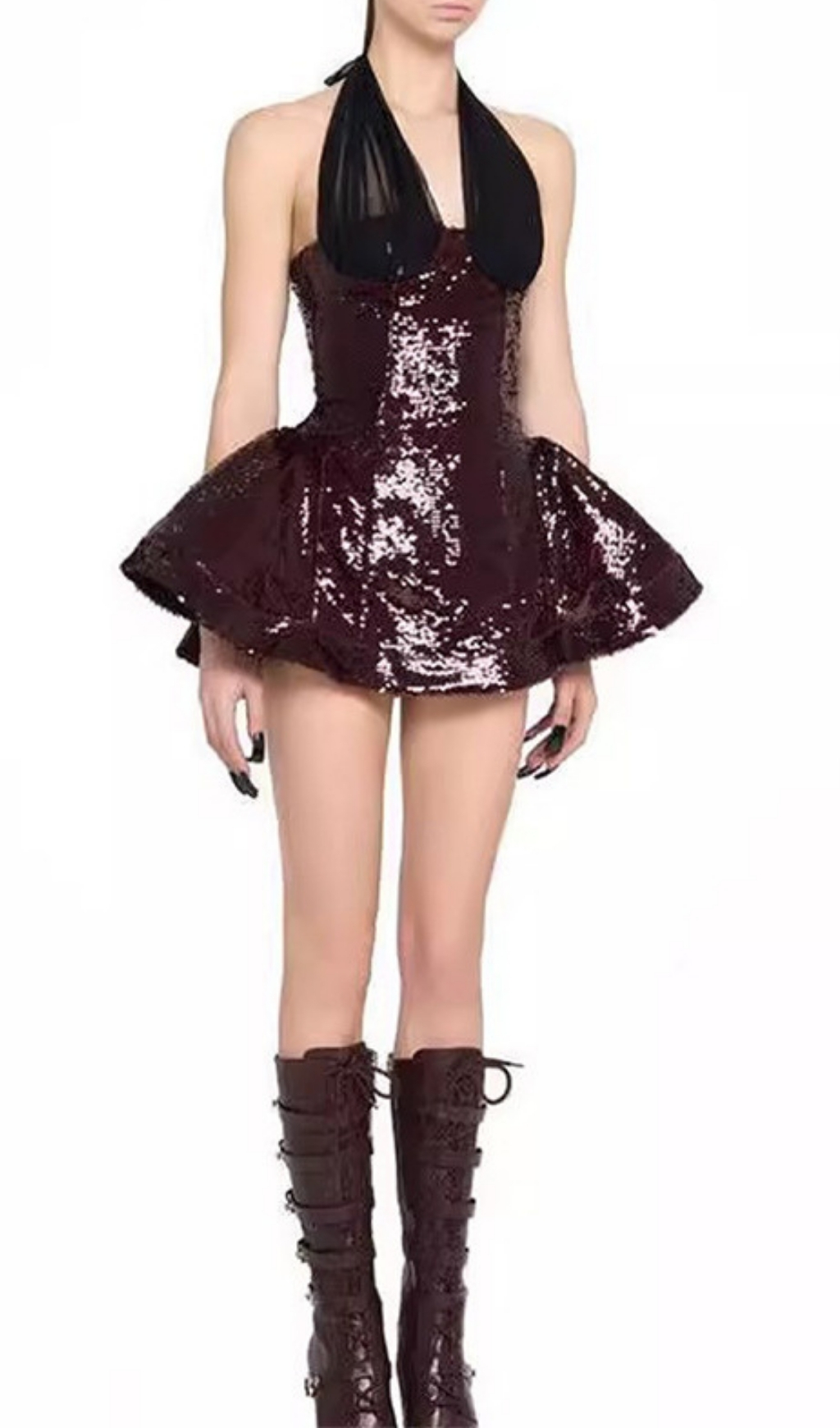 Fashionslee Women Freya Halter Sequin Mini Dress