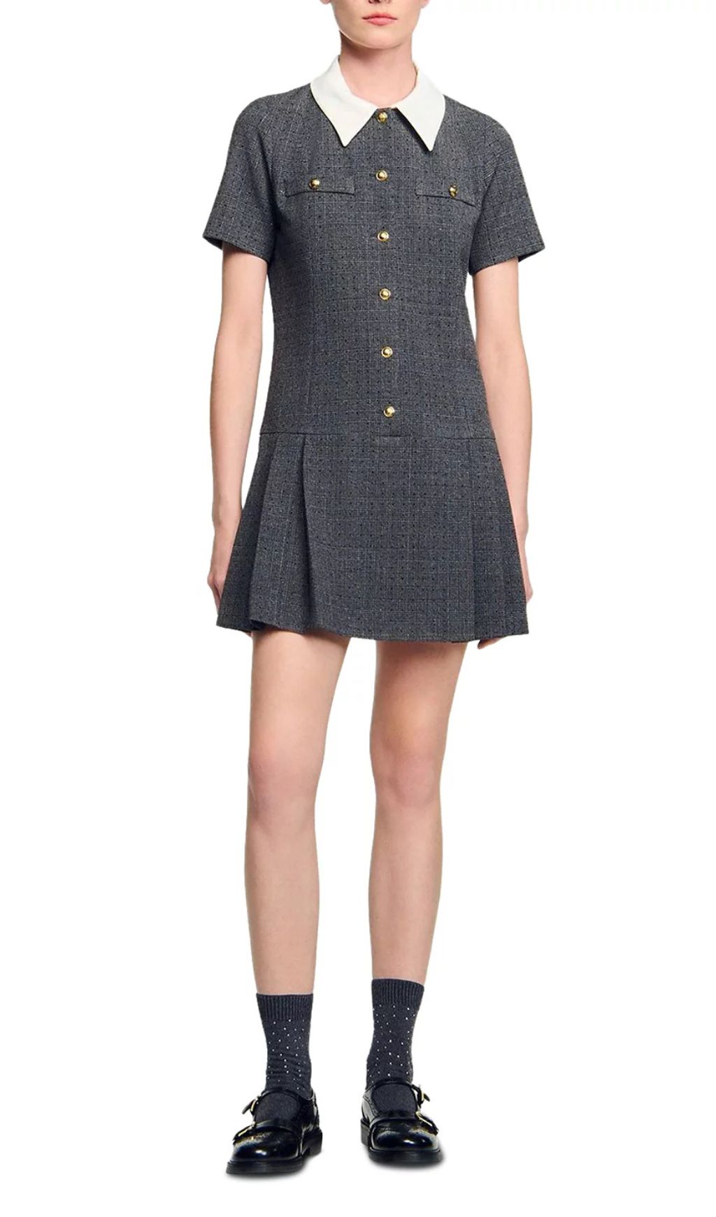 1599f8c26fdf5dbd7ce7f0e260e90b81.jpg Fashionslee Women Mini Pleated Dress With Rhinestones