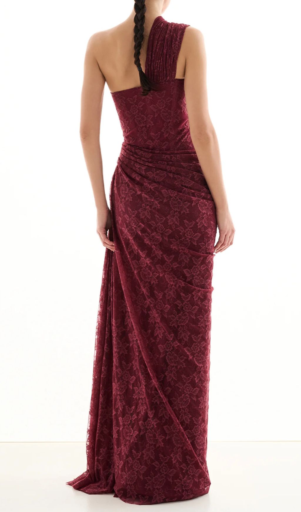 Fashionslee Women JoJo Wine Lace Corset Maxi Dress