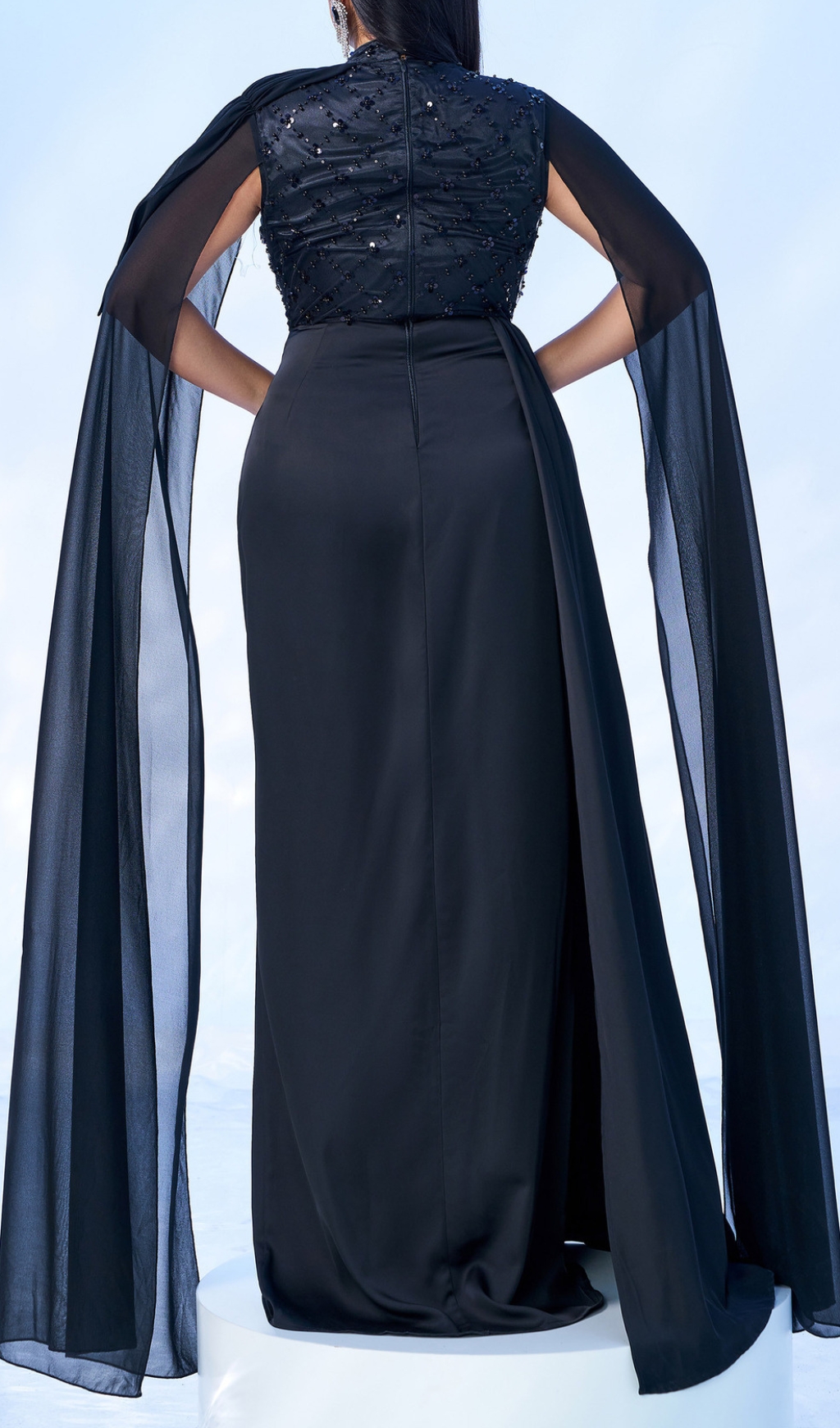 Fashionslee Women Damaris Black Sequin Plus Size Maxi Dress