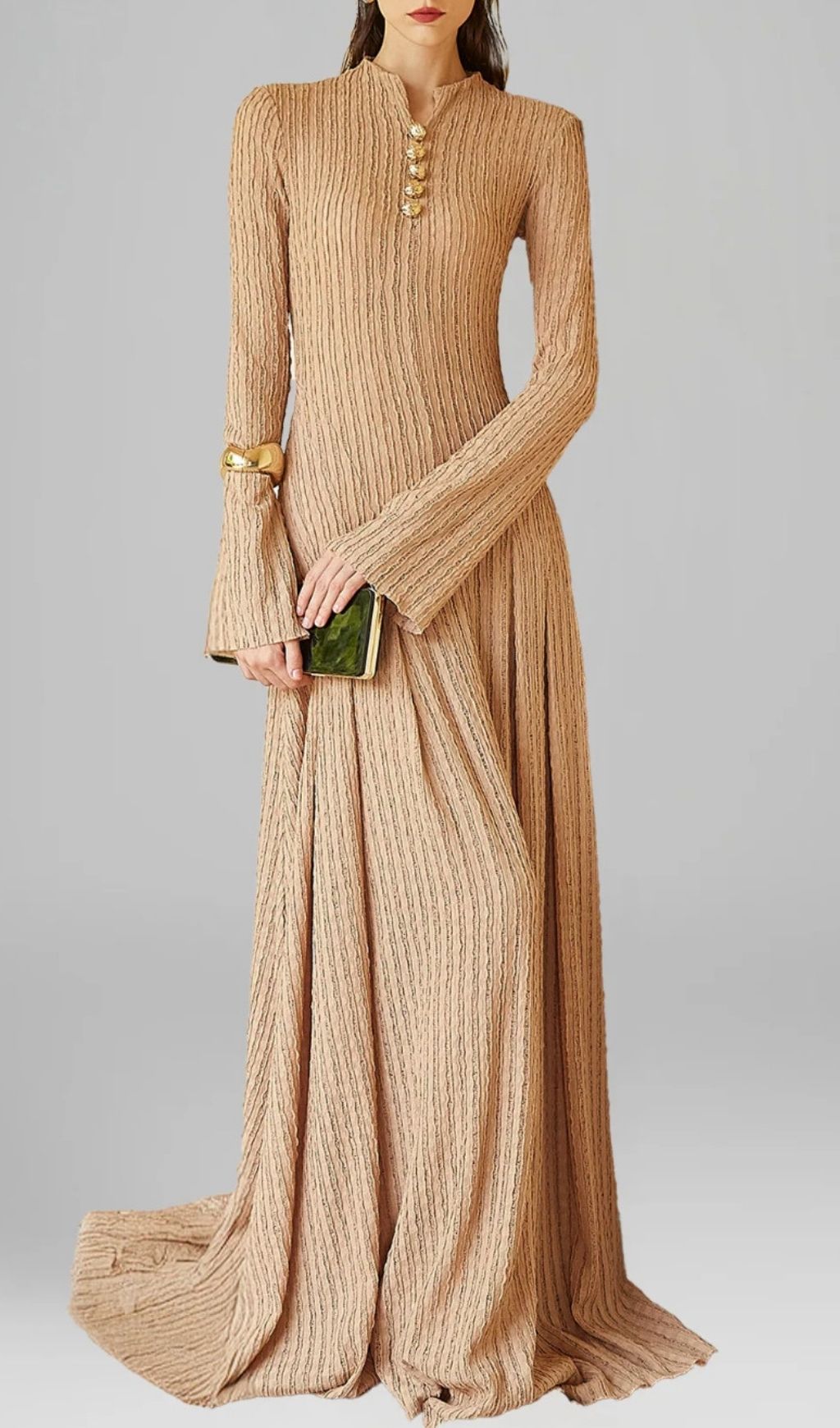 161cce26d372fa67c8a40e98d62eaa26.jpg Fashionslee Women Lacie Flared Sleeve Maxi Dress