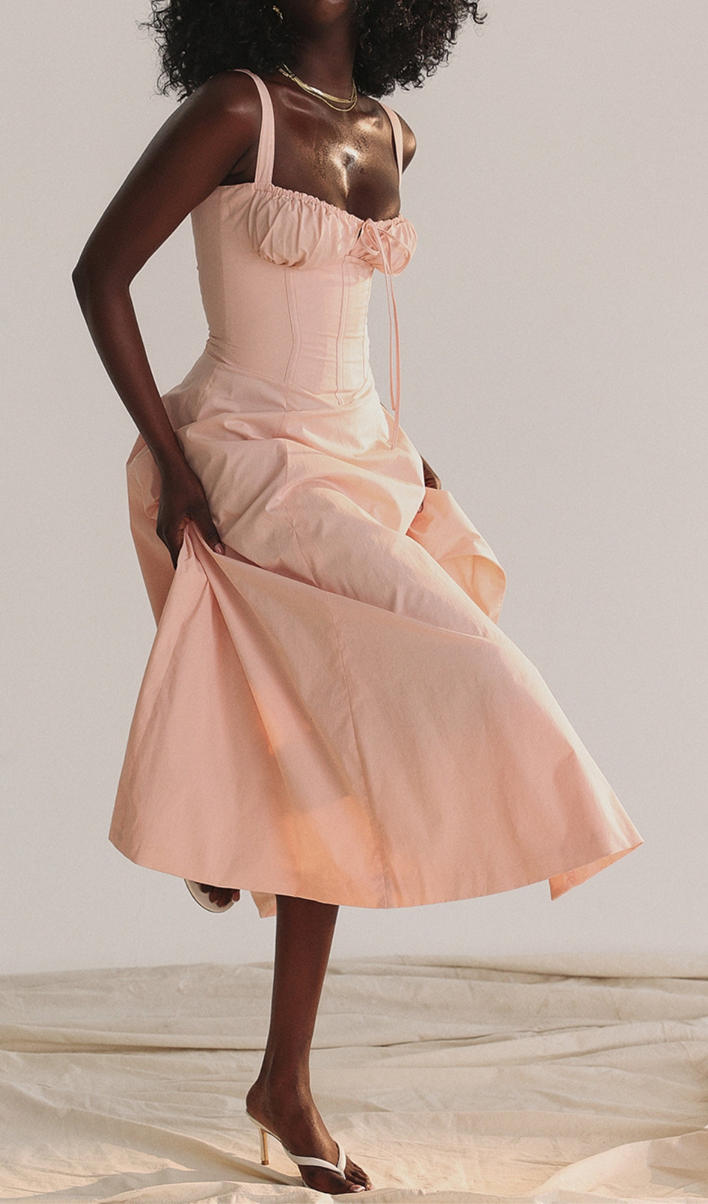 1637f31c7256eb0f07b6636a30b1e81e.jpeg Fashionslee Women Baby Pink Bustier Sundress