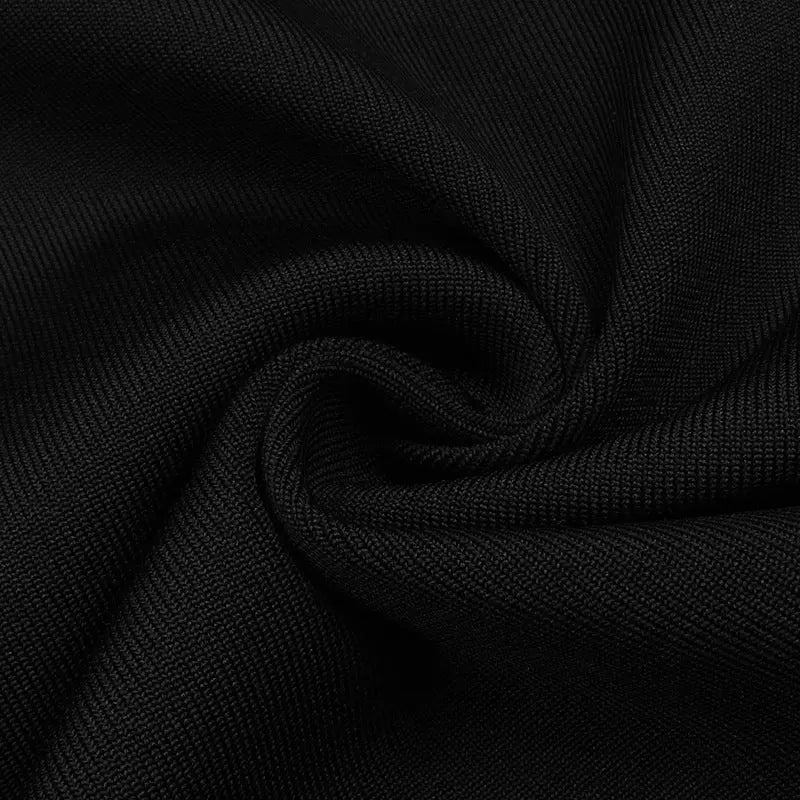 Fashionslee Women Black Hollow Out Midi Bandage Dress