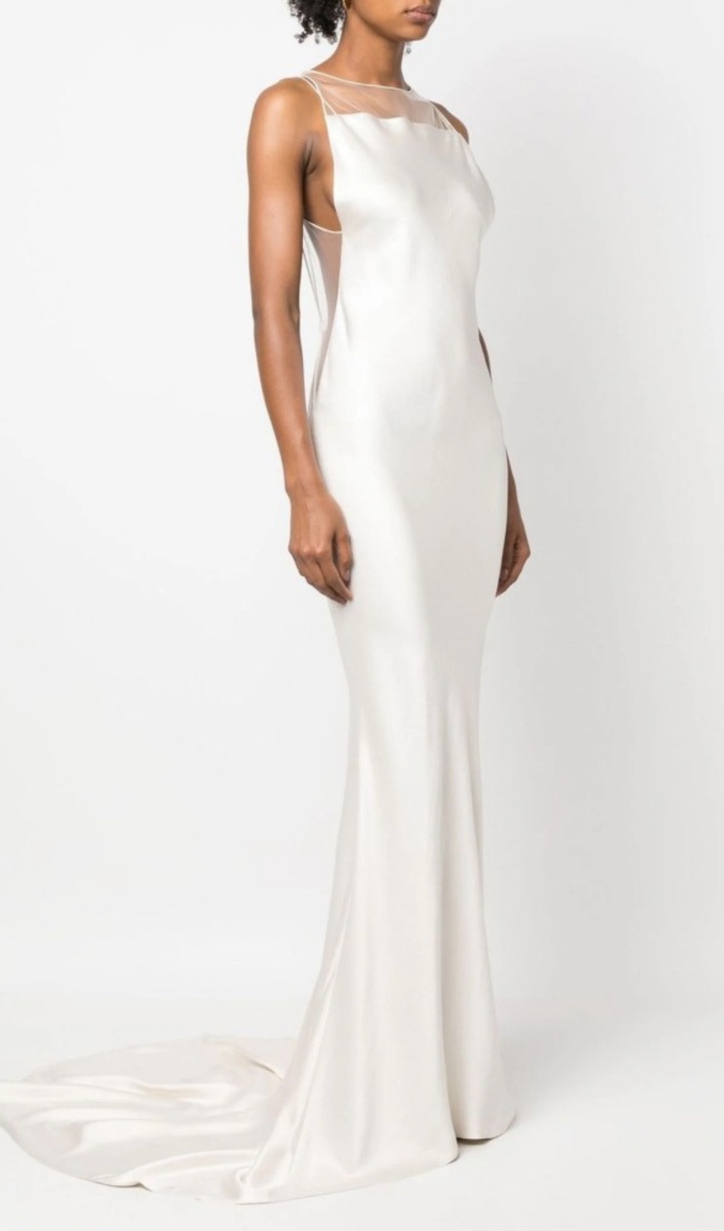 166adb26a086934641dba511d787fc43.jpg Fashionslee Women Bronia White Mesh Backless Wedding Dress