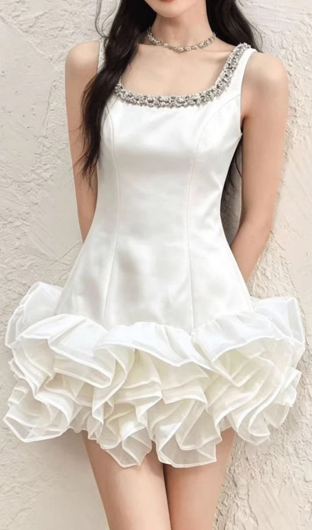1687e7e35253d4ecc6a76e01dc4f791d.jpg Fashionslee Women Kinley Satin Diamante Mini Dress