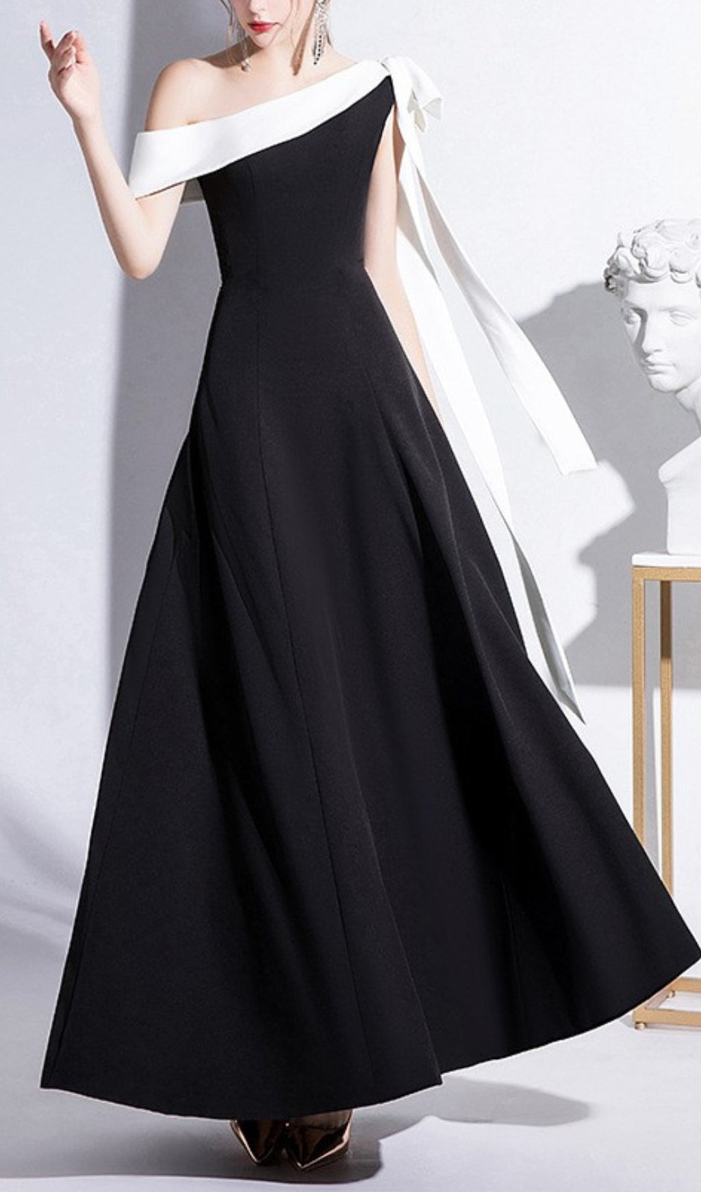 16a1e14a0480339d8bebb72695c280d8.jpeg Fashionslee Women Pagged Bow Midi Dress In Black