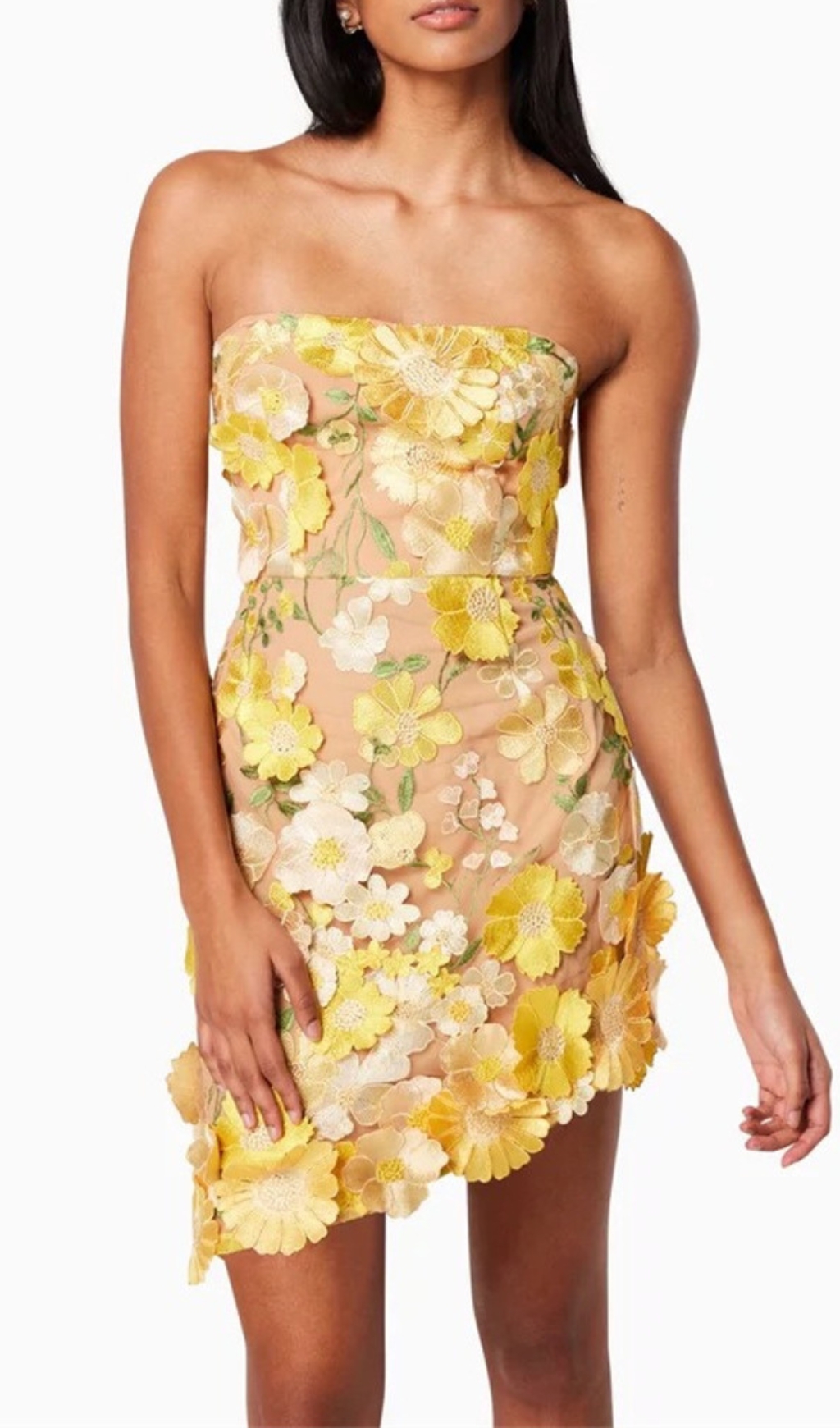 16a57e0d591c3685dd7669346301b8c8.jpg Fashionslee Women Destinee Yellow Flower Embellished Mini Dress