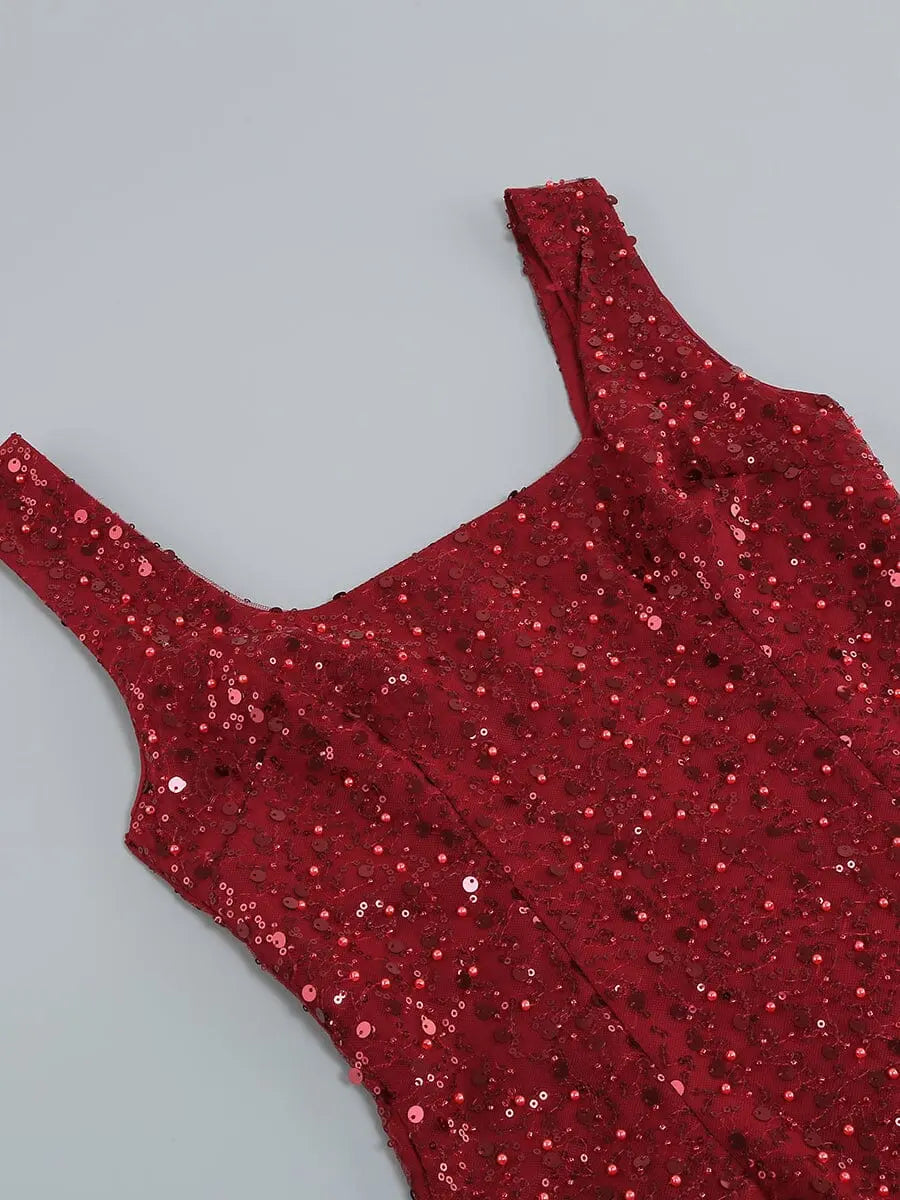 16cf5cad1ea93914ae87180b8bab79db.jpeg Fashionslee Women Red Feather Sequin Dress