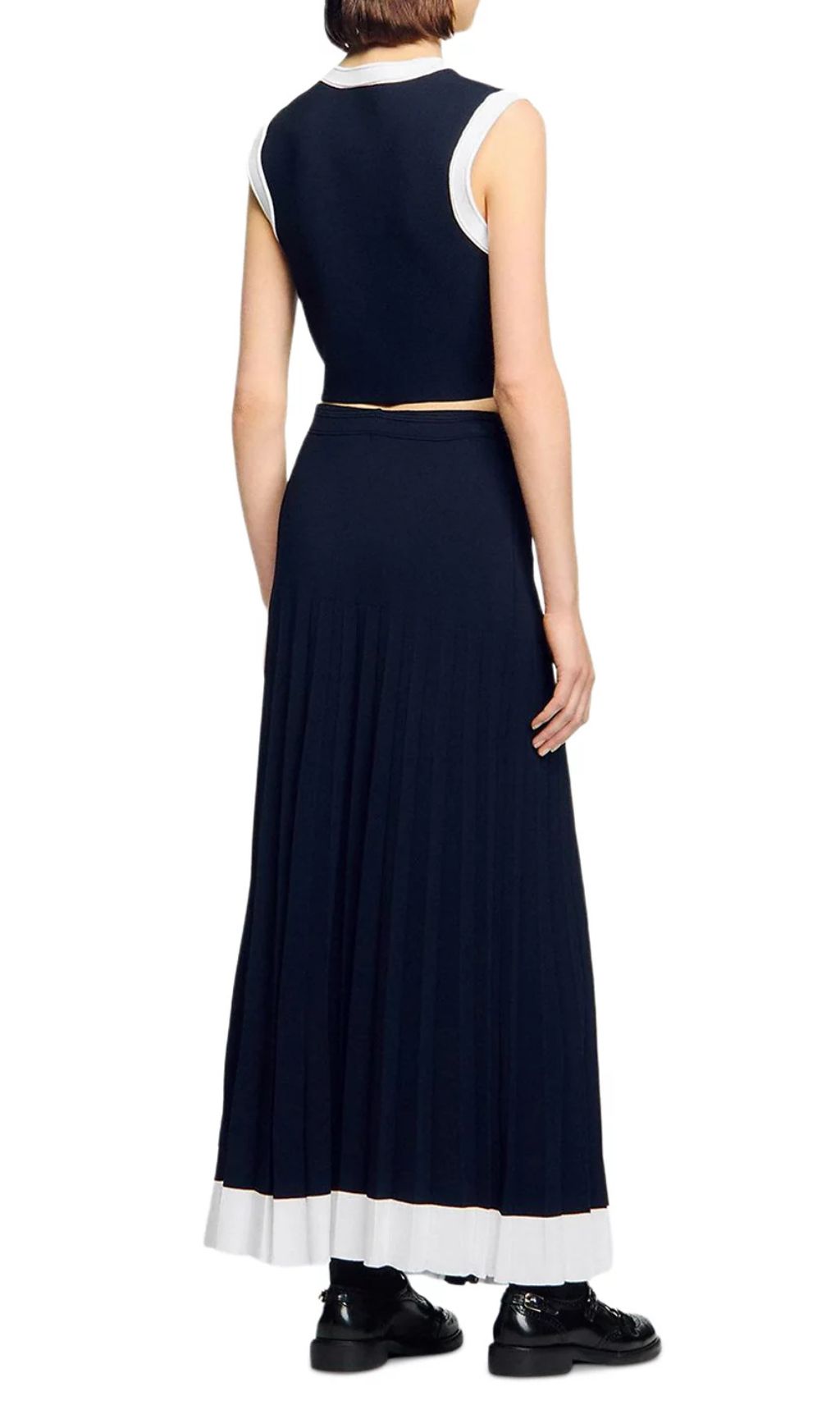 16eb20aefcc0b726cc8288ffb4e81fc1.jpg Fashionslee Women Long Two Tone Knit Skirt