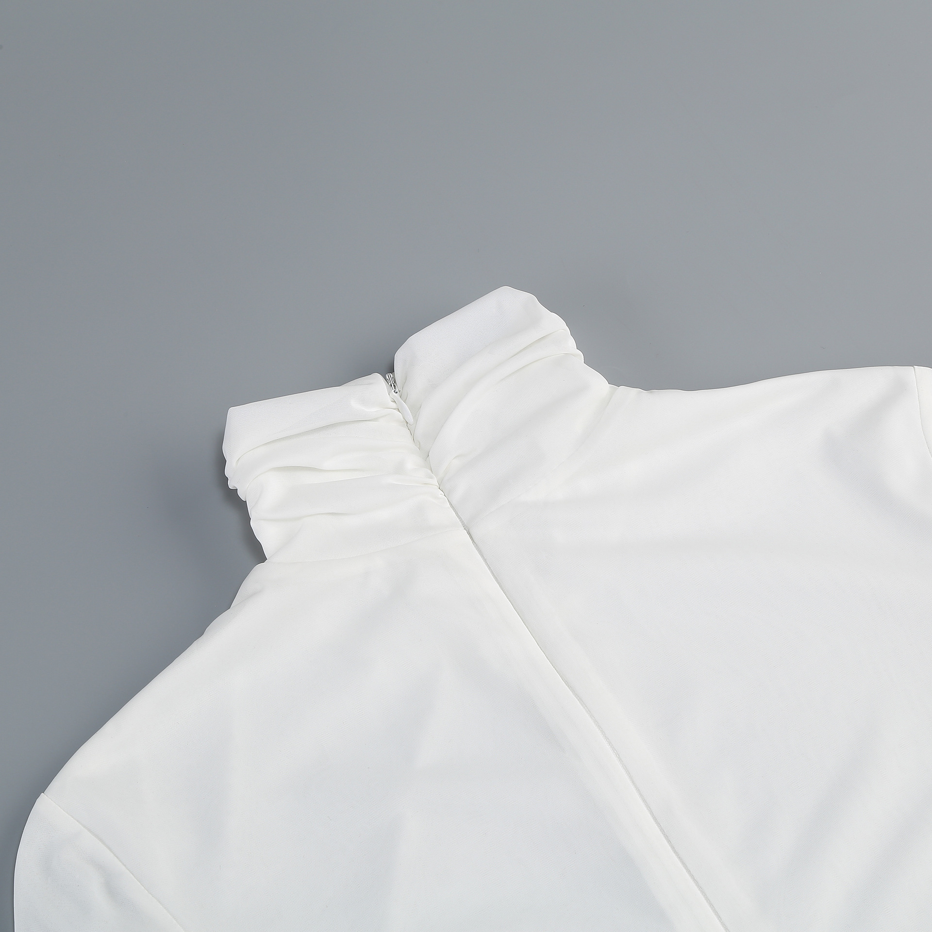 171456fdd62e8e6fc7fb194614d06349.jpg Fashionslee Women Jabbar White Ruched Long Sleeve Midi Dress