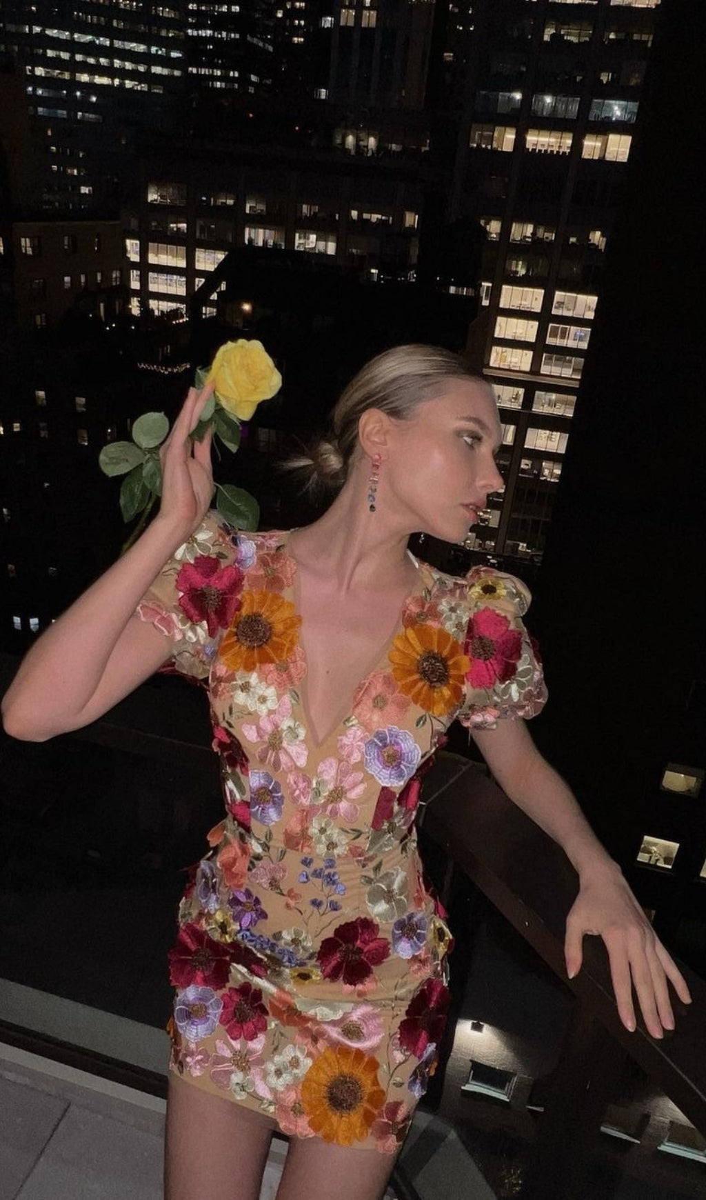 17652ec0b05328f91eed12b2cae22d7e.jpeg Fashionslee Women Aliya 3D Floral Mini Dress