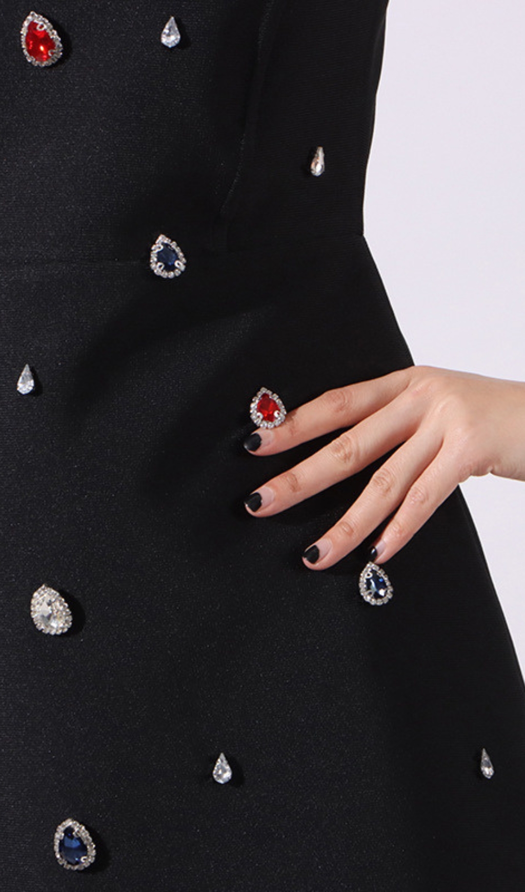 17902c35d339a63915a104fc1c948c34.jpg Fashionslee Women Elvi Black Strapless Diamond Mini Dress