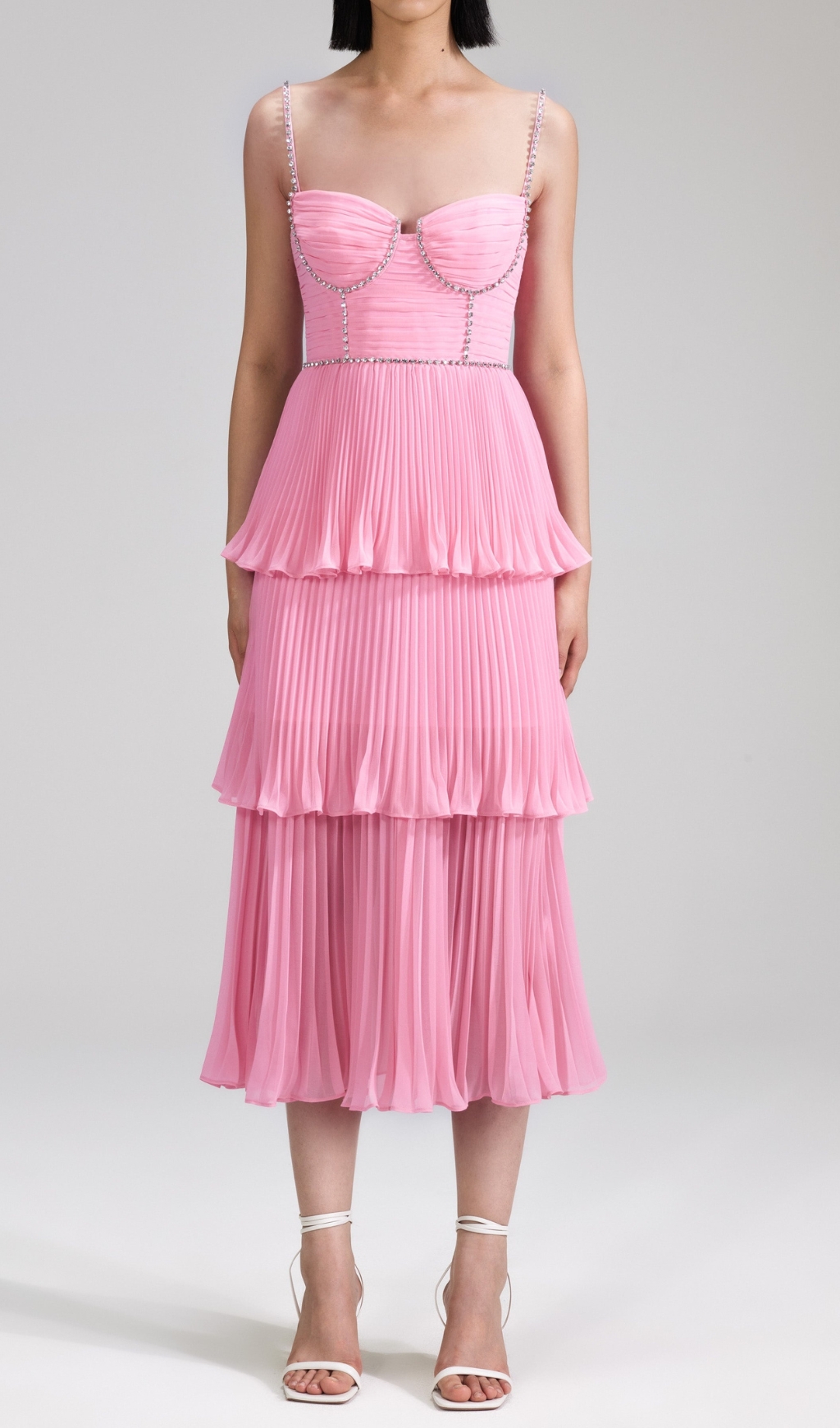 TRENDING DIAMOND PLEATED MIDI DRESS - OWNCI TRENDING DIAMOND PLEATED MIDI DRESS - OWNCI
