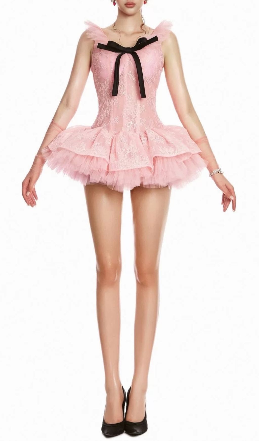 Fashionslee Women Kelsea Pink Lace Mini Dress