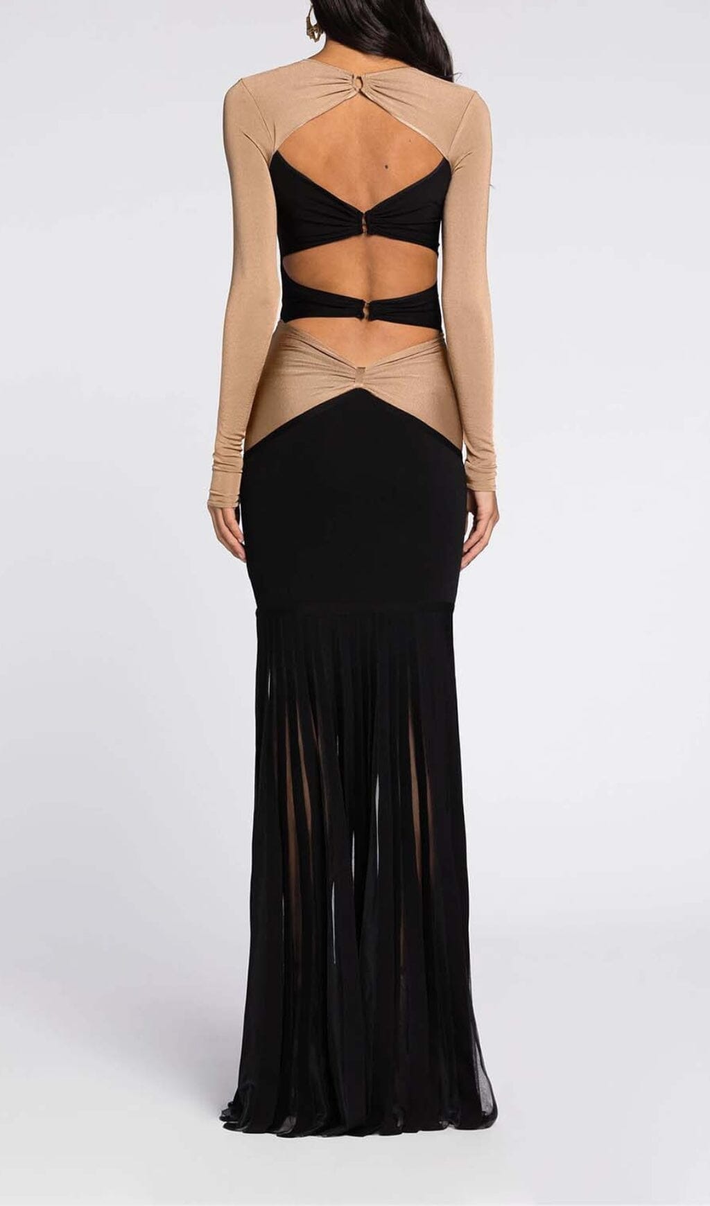 Fashionslee Women Embellished Cutout Maxi Dress In Semi
