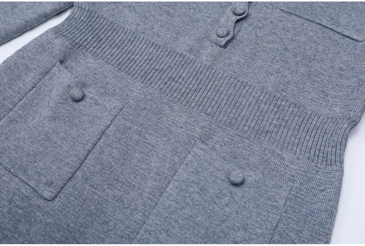 17cc8d09048ec1f779a518ed04cb34b1.jpg Fashionslee Women Kartier Grey Long Sleeve Knit Mini Dress