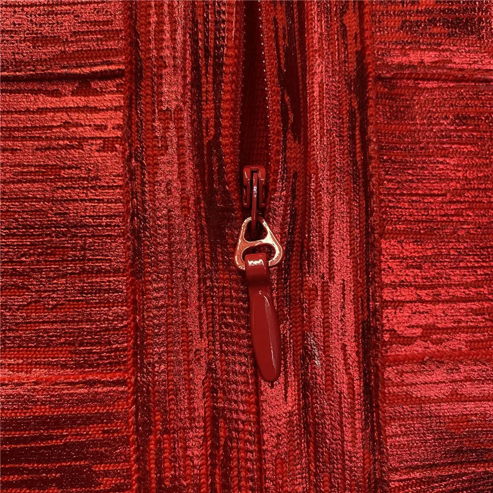 17ea9ed0764f2179de7f2c0283501295.jpeg Fashionslee Women Red Halter Metallic Bandage Mini Dress