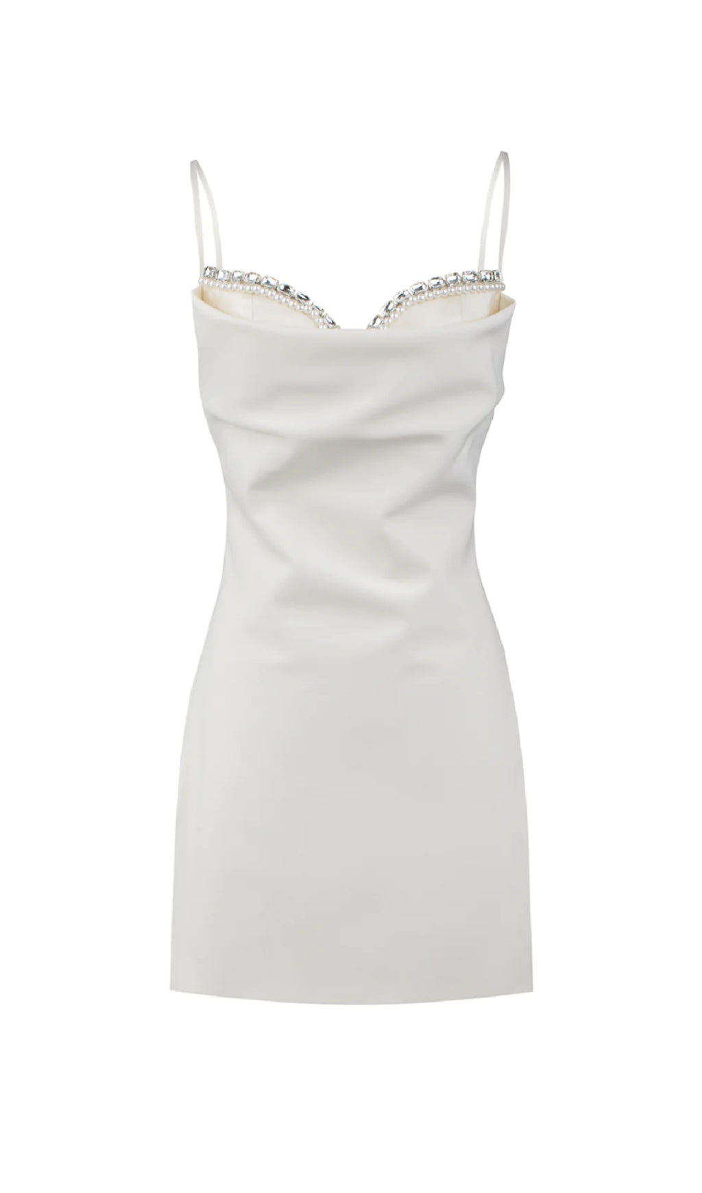 17fa65e149529c6df0f2111c3e1b7457.jpeg Fashionslee Women Satin Pearl Mini Dress In White
