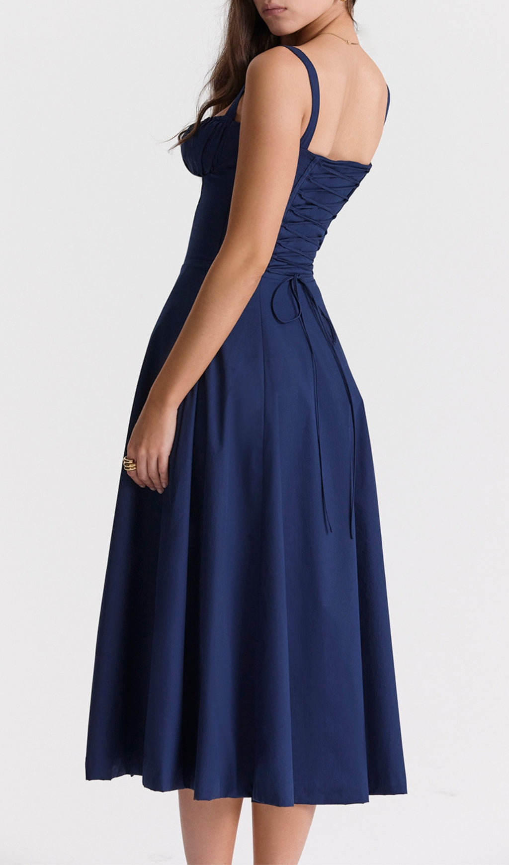 Fashionslee Women French Navy Bustier Sundress
