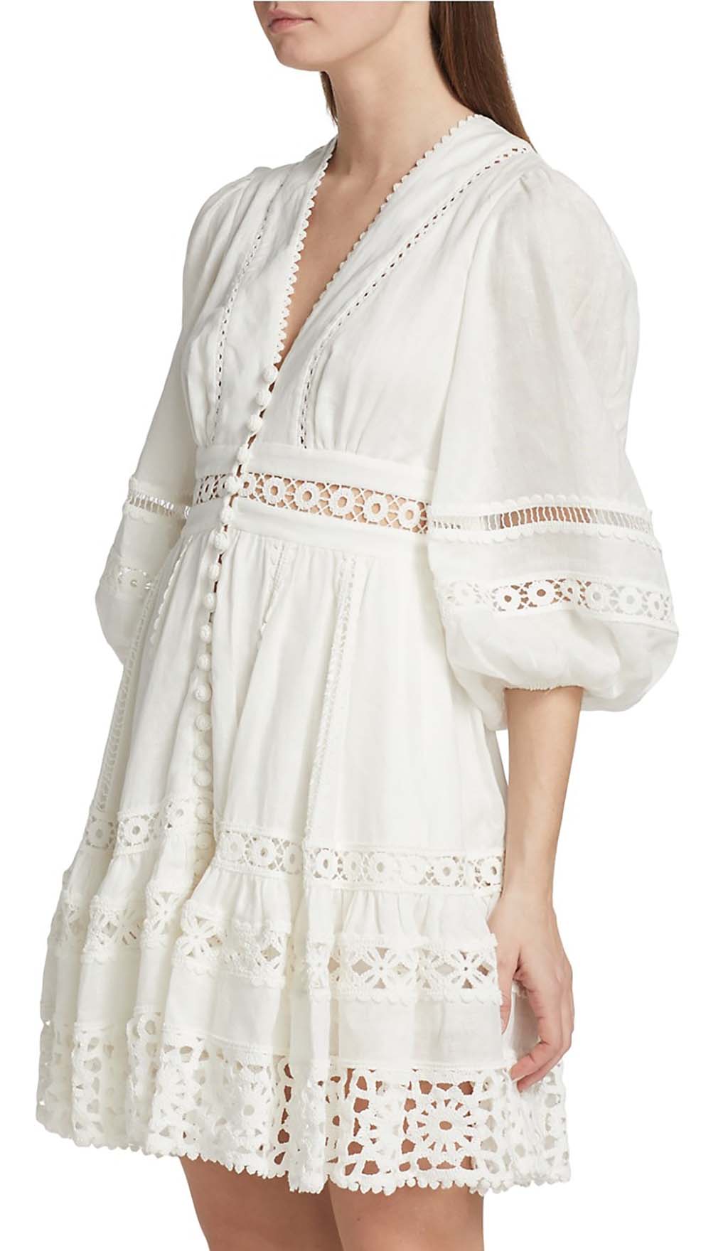 184ec1c0947e160f7b0c16ee548ce2f2.jpeg Fashionslee Women V-Neck Botton Midi Dress In White