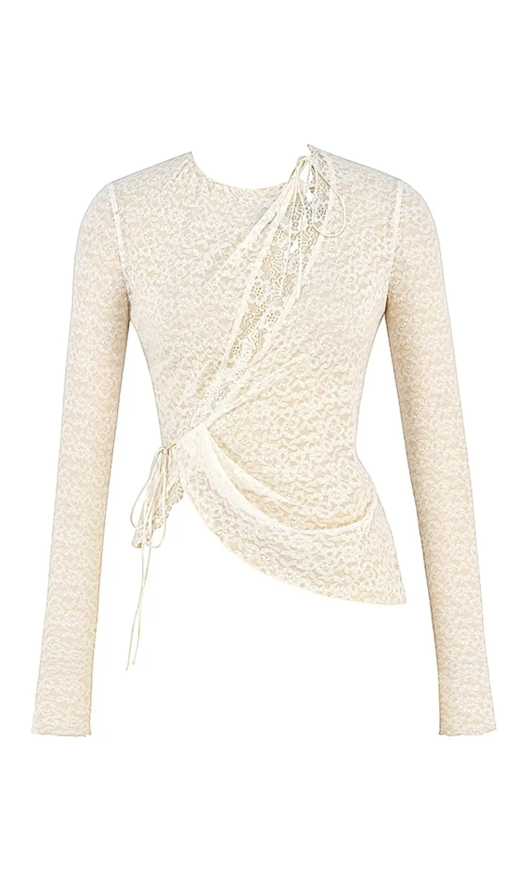 1880e1524242d4b5114950a06d9e9e69.jpeg Fashionslee Women Ivory Floral Lace Trim Top