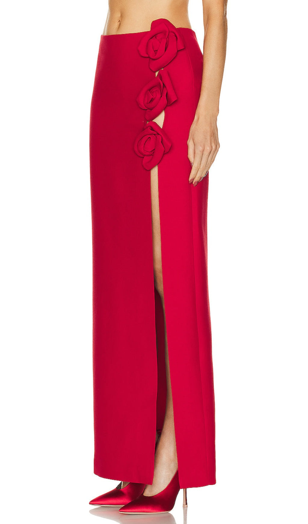 18a8fdf8834c1c87a4cc545e2f491ef1.jpeg Fashionslee Women Arielle Red Rose-Embellished Skirt
