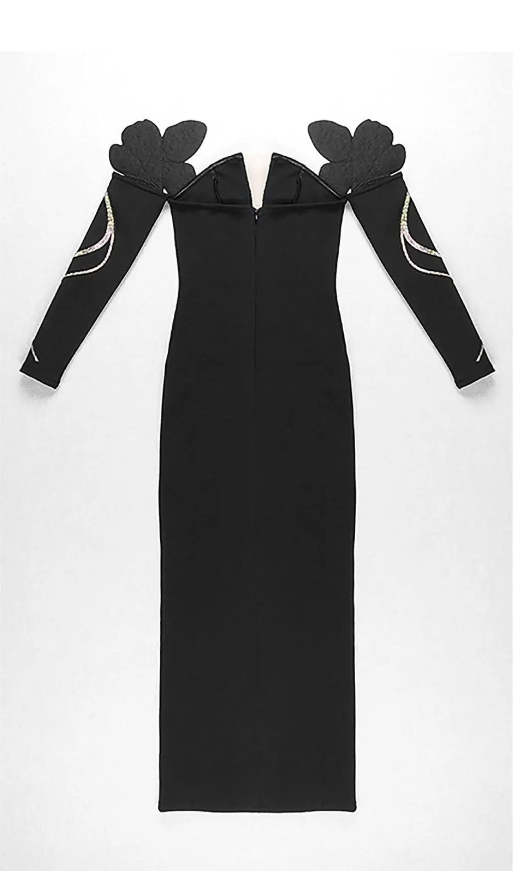 18b1bb53cd1e9971c01db37e4e96c3b9.jpeg Fashionslee Women Black Off Shoulder Maxi Bandage Dress