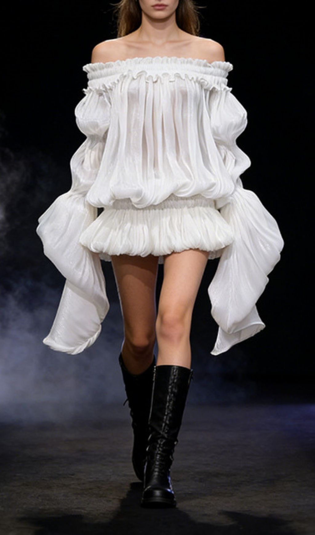 Fashionslee Women Kalolina Long Sleeve Chiffon Mini Dress