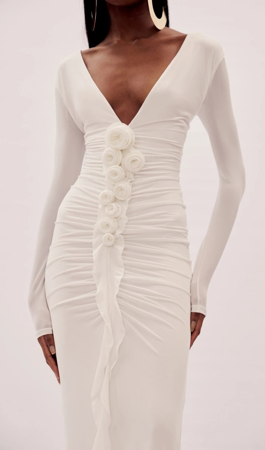 1941289b111ef8206dda612a7e27f5ae.jpg Fashionslee Women Everard White Flower Long Sleeve Maxi Dress